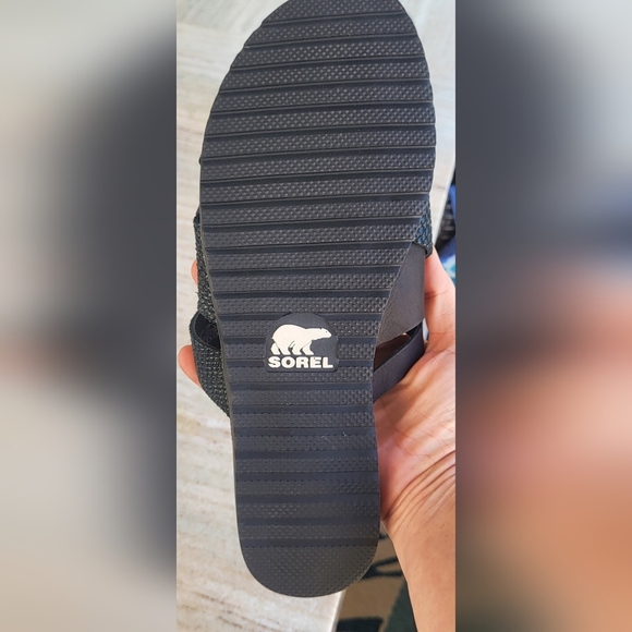 Sorel Womens Ella Black Woven Slide Sandals Size 11 - Picture 7 of 9